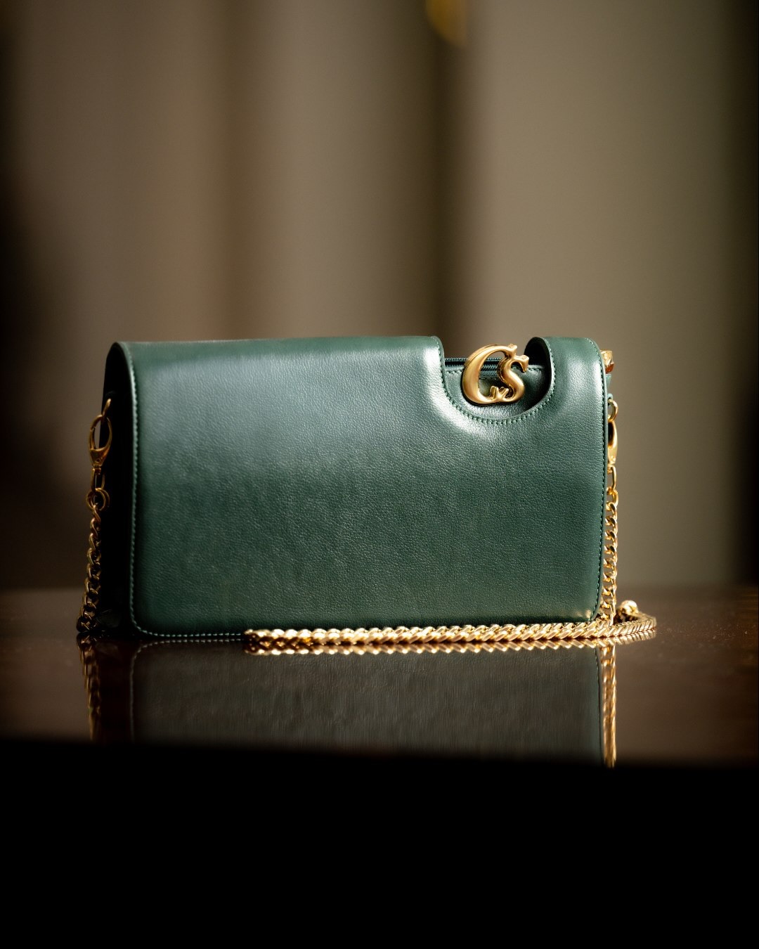 Bolsa CS couro verde